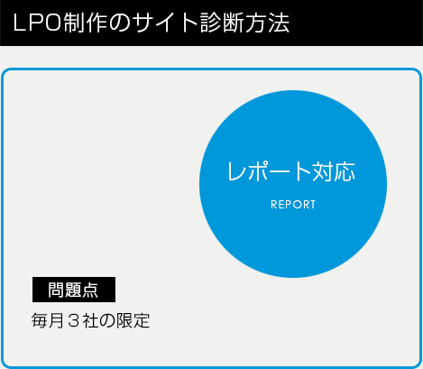 LPO制作のサイト診断方法 レポート対応-問題点:毎月3社の限定